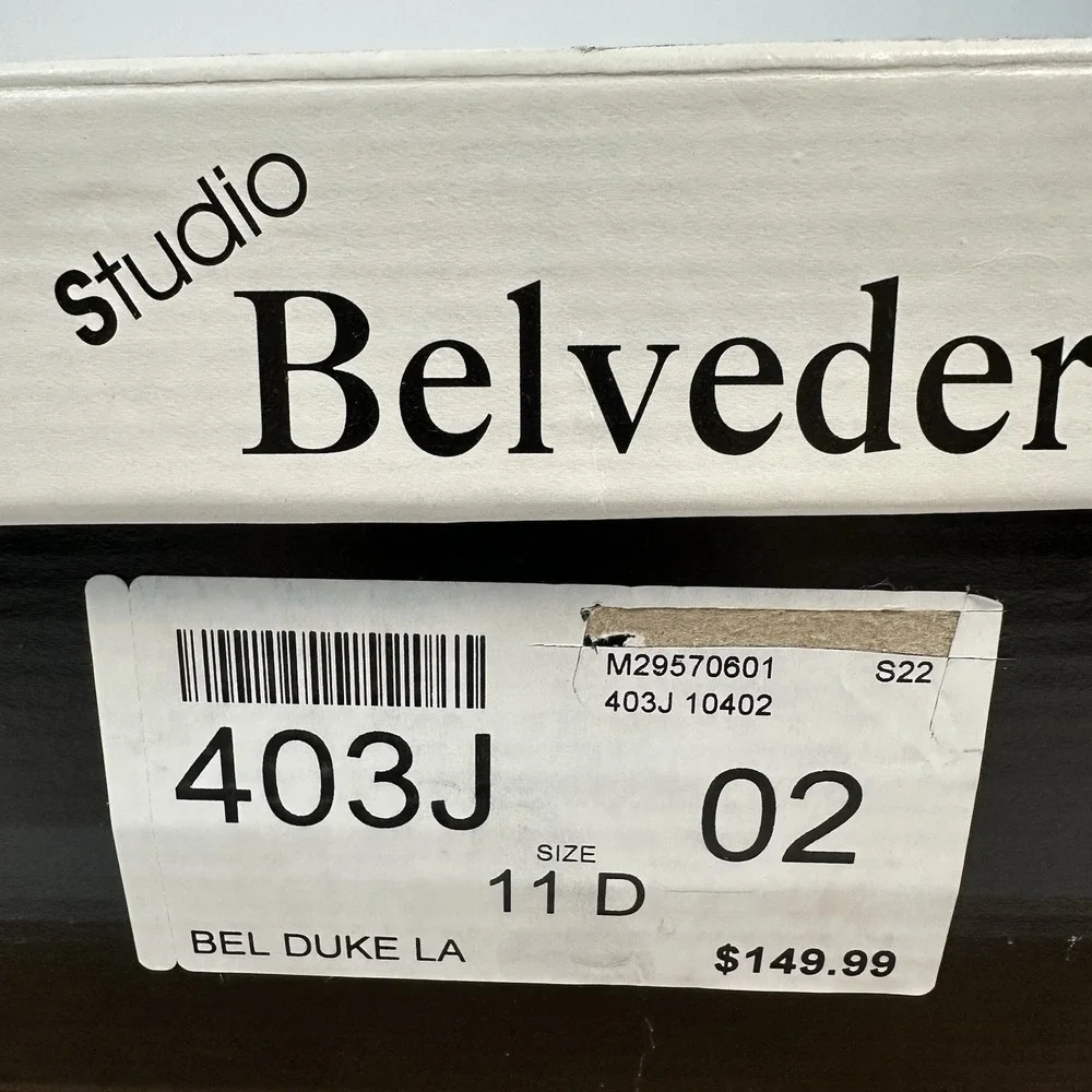 New Mens Belvedere Duke Cap Toe‎ Oxfords Leather Black Dress Shoes Size 11 D